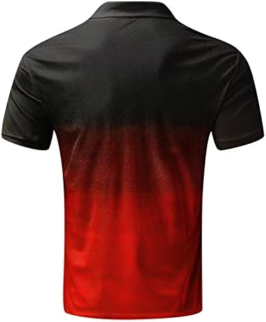 FVOWOH Polo T camisetas para homens Camisetas Casuais Gradiente de Lappel de Lapão Camisetas de Manga Camisas Camisas Camisetas