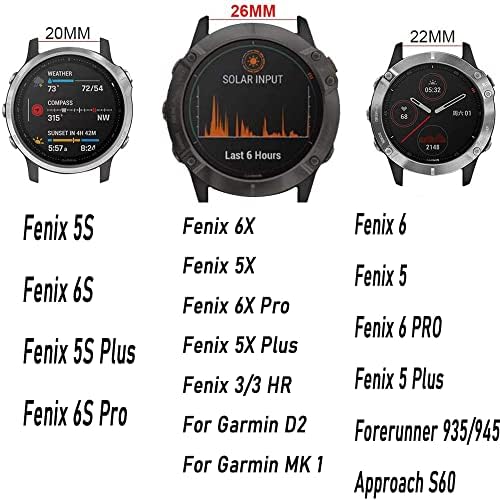Tiras de banda de relógio inteligente para Garmin Fenix ​​6 6s 6x Pro 5x 5 5s mais 3 hr 935 945 mk1 d2 s60 strap strap sheeelbelt pulseira