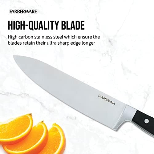 Farberware Auto-Sharpening 13 peças Blocos de faca conjunto com tecnologia Edgekeeper e conjunto de placa de corte de plástico de