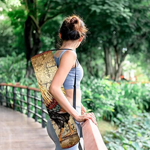 Ratgdn Yoga Mat Bag, galo de galo vintage Exercício