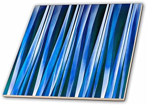 3drose desigual listras verticais artísticas tonalidades azuis médias - telhas