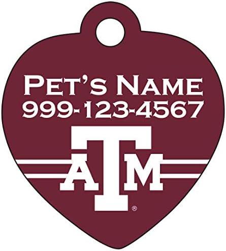 Texas A&M Aggies Pet Id Tag para cães e gatos | Oficialmente licenciado | Personalizado para o seu animal de estimação