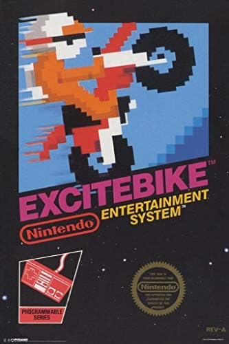 Pyramid America ExciteBike Nintendo NES Motorcross Motor Cycle Racing Video Video Cober Caixa de capa Cool Wall Decor Art Print