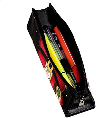 Caixa de lápis Guerotkr, bolsa de lápis, bolsa de lápis, estética de bolsa de lápis, padrão de Papai Noel de Natal