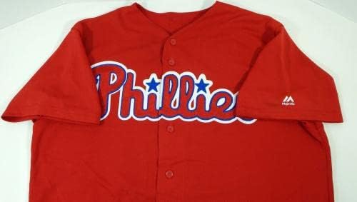 Philadelphia Phillies Jimenez #63 Game usou Red Jersey Ext Spring Training L 8 - Jogo usado MLB Jerseys