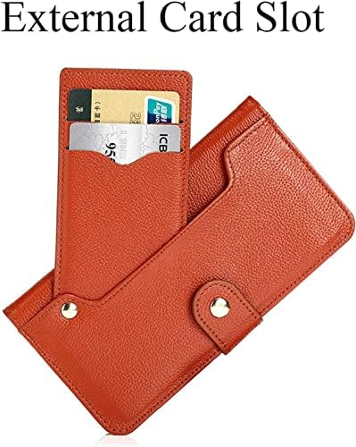 Coepmg Wallet Case para iPhone 14 Pro Max, suporte de cartão de couro genuíno premium Magnetic Folio Stand Flip Case Chefe