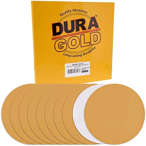 DURA -GOLD Premium 9 Drywall Landing Discs - 120 Grit - Discos de lixa com PSA Auto adesivo Stickyback, High -Performance