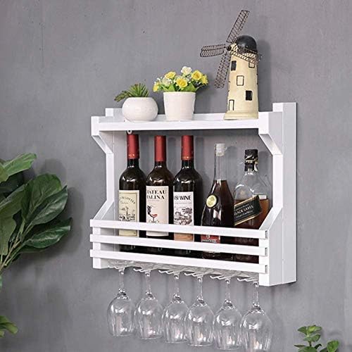 Omoons, estilo industrial, rack de vinho montado na parede de garrafa de garrafa de metal de cozinha barra de prateleira de parede