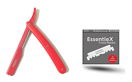 ESSENTIEX STRIGHT Razor clássico de aço inoxidável de aço inoxidável barbeiro prático barbear barbear lâminas substituíveis