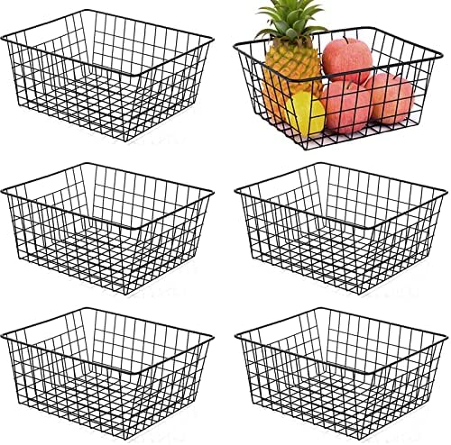 5 pacotes cestas de armazenamento de arame para organizar cestas de armazenamento de despensas de despensa cesta