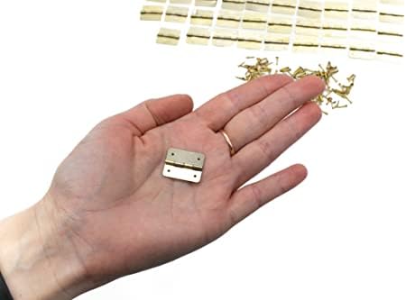 Pacote de 40pcs, loops muito pequenos, dobradiças pequenas para artesanato artesanal, mini hinges hardware para caixa de jóias de
