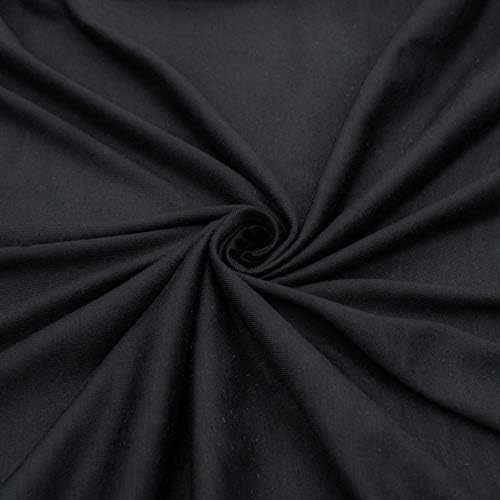 Tecido de malha de camisa de spandex de peso pesado preto