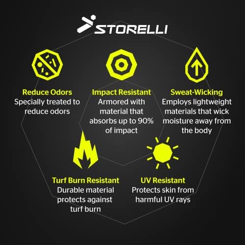Storelli unissex BodyShield Impact Sliders | Undershorts deslizantes de futebol acolchoado | Proteção corporal mais baixa e melhorada