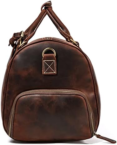 DNATS Vintage Men's Mand Bagage Bag Bag com bolso de sapato Geunine couro Mensageiro de ombro para laptop
