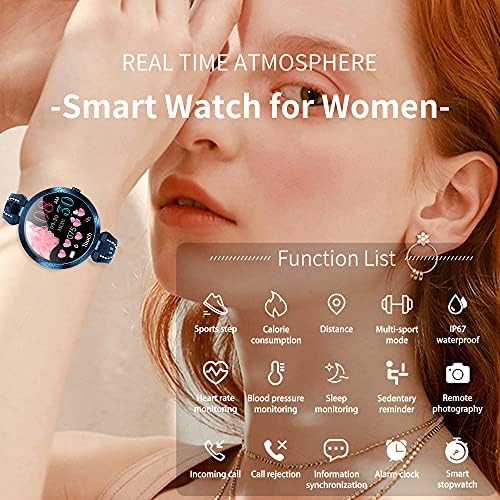 LOLUKA Classic Women Women Smart Bracelet Dress Watches for iOS Android Fitness Tracker para mulheres Round Screen