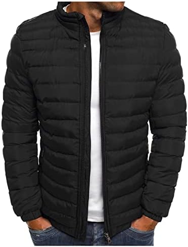 Casaco masculino, casacos de manga longa de tamanho grande, tendências de jackets ativos de zíper de pescoço alto de inverno se encaixam em cores sólidas4