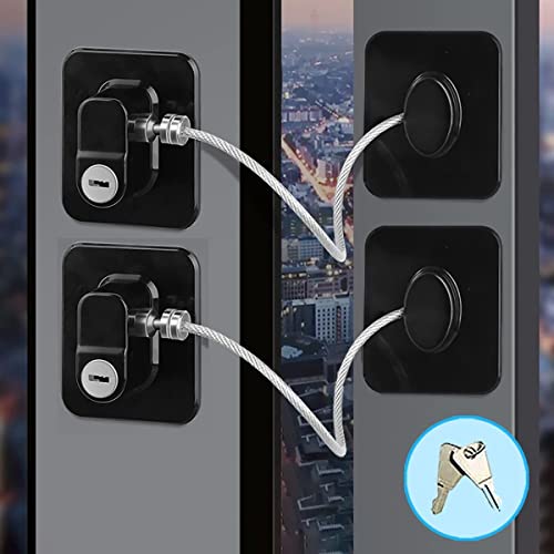2PCS Lock da porta da geladeira com 2 teclas, trava da gaveta de arquivos, trava de porta do freezer e fechaduras de gabinete de