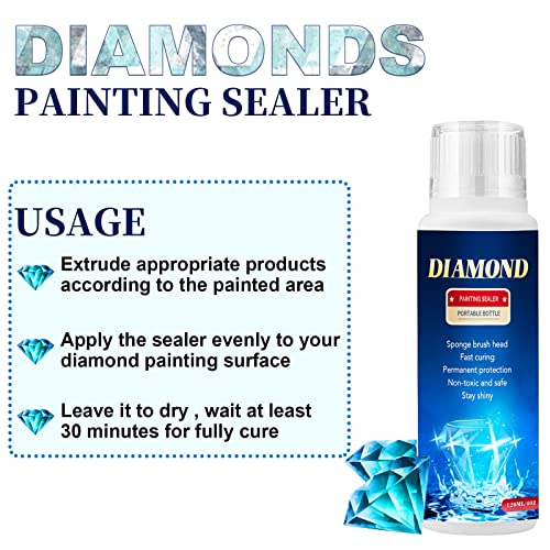 N0y0vc Diamond Art Pintura selador 1 pacote 120ml 5d Diamond Art Painting Art Glue com cabeça de esponja seca rápida Prevenir