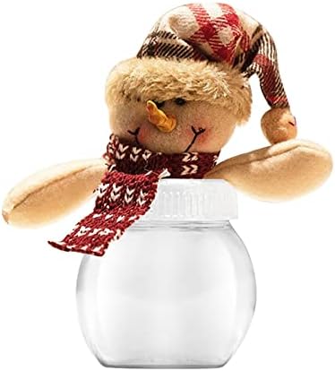 Messiyo Christmas Candy Jar Crianças Presente Santa Boneco de neve Ornamento Caixa de armazenamento Clear plástico novidade Jarros