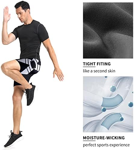 Dmngup 3 pacote shorts de compressão homens spandex shorts esportivos de exercícios atléticos em execução