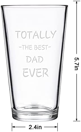 Glass de cerveja engraçada papai - Totalmente o melhor pai de todos os tempos de cerveja Glass 15oz, presente do dia dos pais para