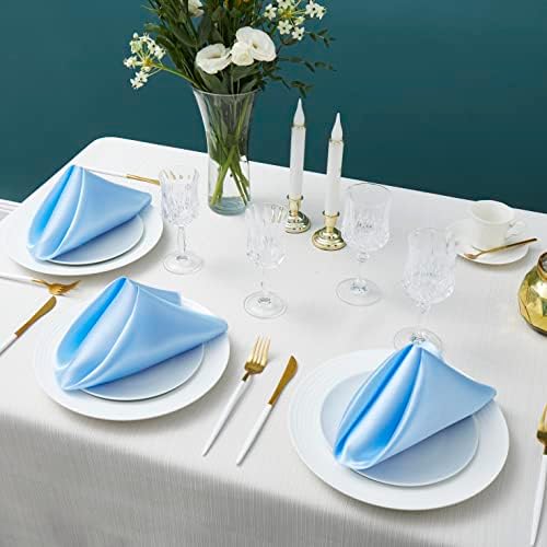 Counturely 12 Pack Square Cetin Dinner Gambines, 20x20 polegadas sedosos macios macios de mesa de mesa para restaurante casamentos decoração