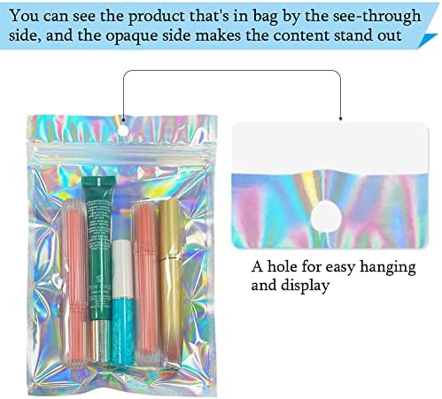 100pcs selváveis ​​Mylar Bags Mylar Bags 5.5x7,8 polegadas, Bolsa de bloqueio de zíper de papel alumínio Bolsas de presente para