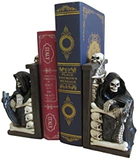 World of Wonders the Last Chapter Reaper Bookend Decorative Grim Reaper Book Stand for Selves