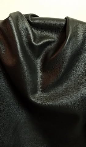 Heritage de peso leve preto de 2,5 a 3,0 oz estofamento leve, fullgrain seixão de couro de couro de couro 1 sq.ft. (Corte quadrado de 12 polegadas x 12 polegadas