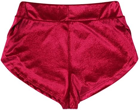 Shorts de veludo feminino ioga de mid ascensão executando calças curtas e footes shorts de calça de dança de dança