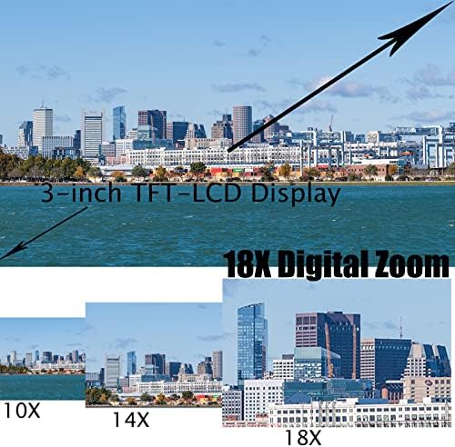 Câmera digital portátil, câmera SLR de tela LCD de 3,0 polegadas, zoom de 18x, suporte 24 milhões de pixels, adequado para