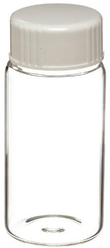 Wheaton 986542 Vidro de vidro de borossilicato 20 ml de cintilação líquida VIAL, com 22-400 tampa de parafuso forrada de alumínio de