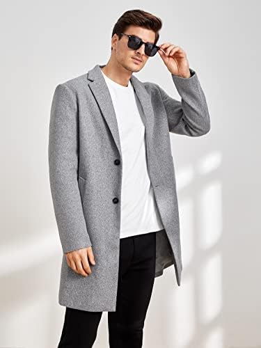 Jaquetas Oshho para Mulheres - Men Button Button Front Lapel Colar Overcoat