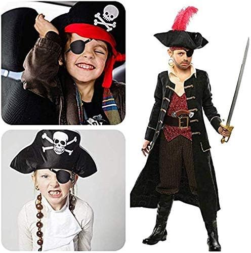 Dnhcll Black Eye Patch, adultos e crianças macias e confortáveis ​​pirate olho máscara olho único para âmbio olho preguiçoso com fivela ajustável