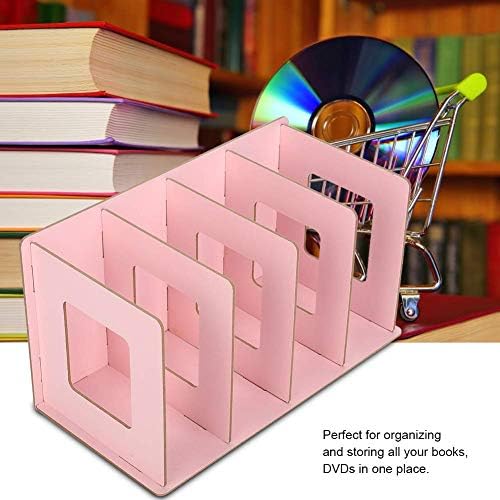 Rack de livros da ESAAH, Wooden DIY Desktop Bookshelf Rack Books DVD Storage Magazinet para estudantes crianças adultos
