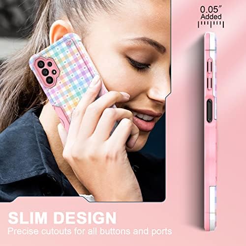 Case Galaxy A32 5G, Caixa Samsung A32 5G, Camada de Duas Pofres de Chapão de Corpo de Corpo de Choque Full Dune Protetive Meninas para