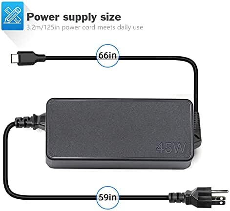HP Chromebook Charger, 45W Charger USB C Charger Fast Power Adapter Substituição para HP, Dell, Acer, Asus, Samsung,