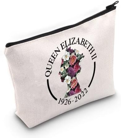 WZMPA Queen Bag Cosmetic Bag Queen Fãs Presentes RIP RIP LOUNIRS RAINH 1926-2022 Bolsa de zíper para mulheres meninas