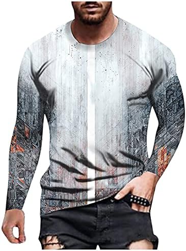 XXBR SOLIDADE T-SHISTS LONGO LONGO PARA Mens, Spring Street 3D Bee Graphic Impresso Athletics Muscle Crewneck Tee Tops 2022 verão Novo