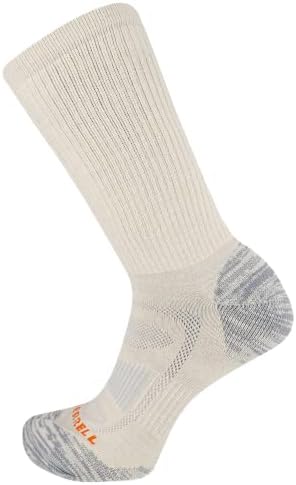 Merrell unissex masculina e feminina zoneada meias de caminhada de lã - pacote de 1 par - suporte de arco unissex respirável