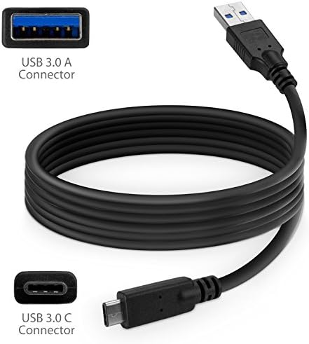Cabo de ondas de caixa compatível com Skyroam Solis Global WiFi Hotspot - DirectSync - USB 3.0 A para USB 3.1 Tipo C, USB C Cable and Sync Cable - 6ft - Black