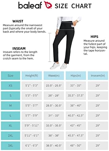 Calças de lã de lã de Baleaf Women com bolsos, calças de perna reta de ioga Slacks Casual Business Casual Business