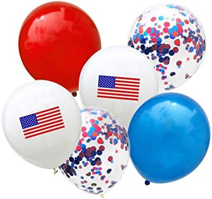 Decorações do Dia Memorial BinaryABC, balões patrióticos de látex confetti balões, 4 de julho, balões, 25pcs