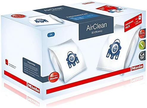 MIELE PACK PACK 16 TIPO GN Airclean 3D Eficiência Filterbags genuínos + Filtro AH30 AH30 AH30 + 4 Filtros de proteção pré-motor
