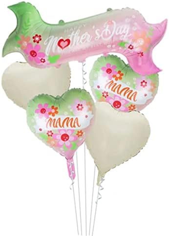 Balões da festa da mãe AVMBC, balons de folha de coração de transmissão do dia das mães, balão de festas felizes do
