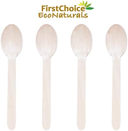 FirstChoice Econaturalaturals descartáveis ​​Forks de madeira, 100 peças, utensílios de madeira de 6 Comprimento de