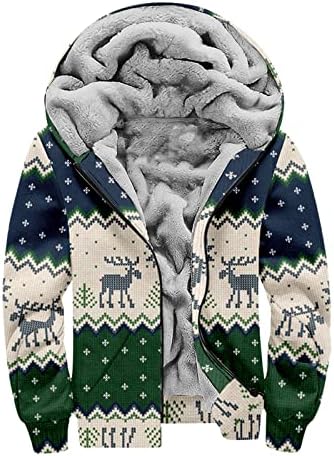 Moleto de zíper masculino com capuz previamente de impressão casual de manga longa com zíper de algodão grosso de algodão inverno
