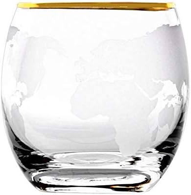 Tyi -Whiskey Glasses 250 ml - Caneca com Worlds Cards Pattern - Whisky Wineglass Creative Gifts - Adequado para capa de uísque