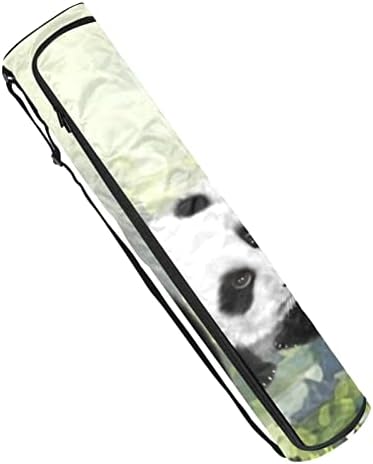 Três Pandas Yoga Mat Bags Full-Zip Yoga Carry Bag for Mulher Men, Exercício portador de tapete de ioga com cinta ajustável