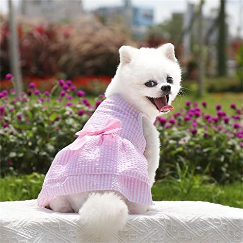 Honprad Girl Dog Rous para cães pequenos material de natal vestido de nó listras de outono saia de casamento de gato vestido